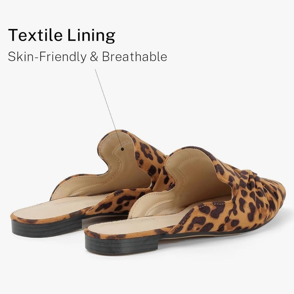 Leopard print backless mules with knot size 8.5 - Picture 3 of 3